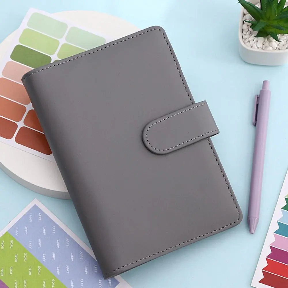 A6 Binder Ledger PU Leather PVC Money Binder Organizer مع مغلفات بسحاب وملصقات مخطط الميزانية