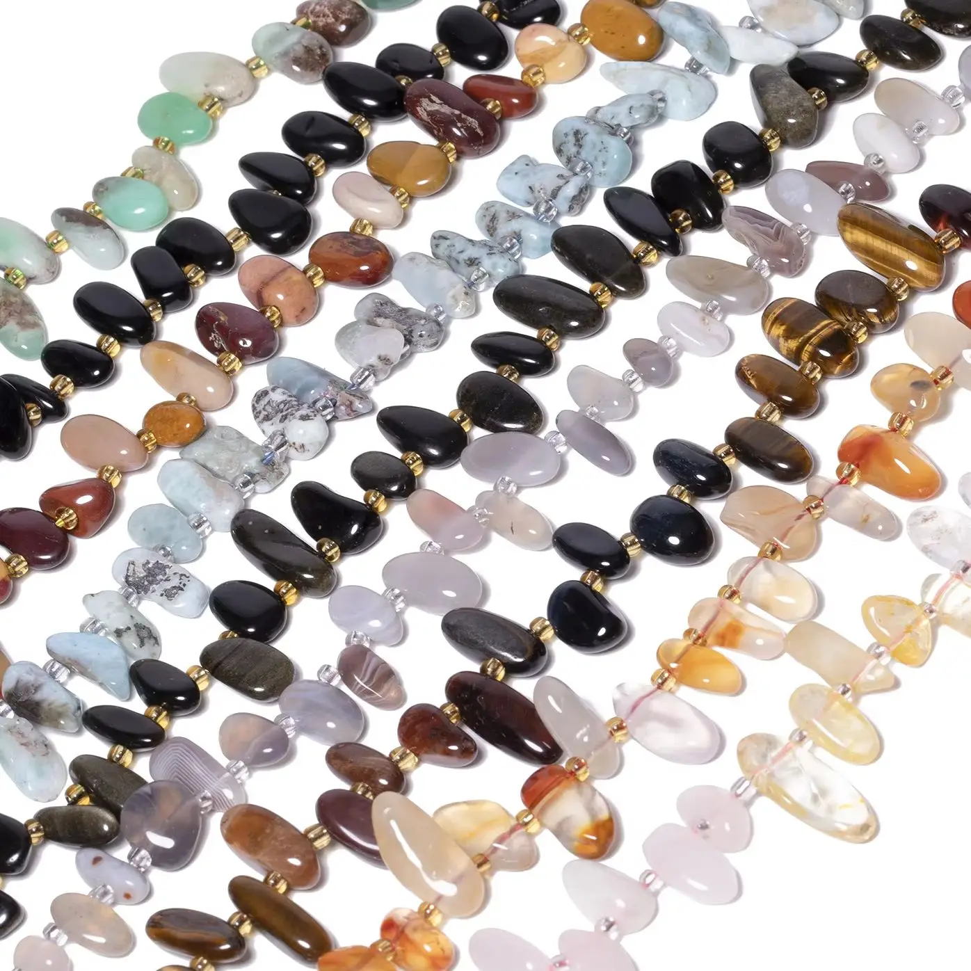 10-14mm Natural Irregular Stone Beads Larimar Agate Crystal Lapis Lazuli Sunstone Gemstone Beads For Jewelry Making Accessories