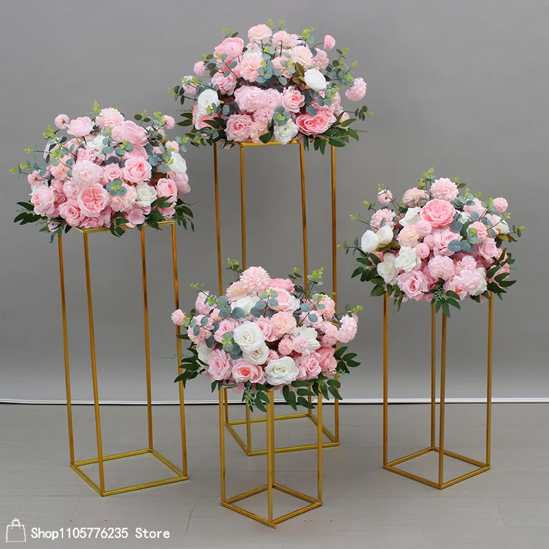 Maßgefertigter künstlicher Blumenball, luxuriöse Hochzeitstischdekoration, Rosen-Blumenarrangement, Party-Event, Gangdekoration, Blumendekoration – Detail 1