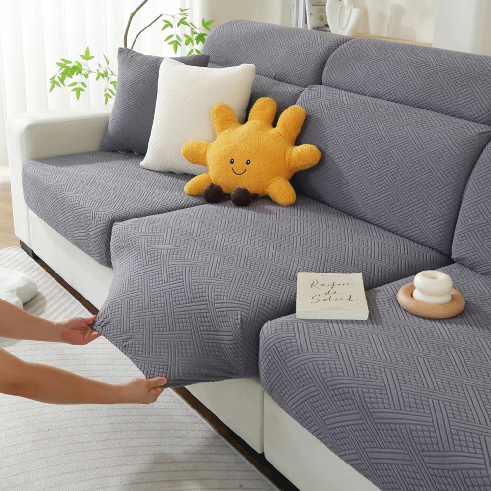 Comfortable Striped Pattern Sofa Cover Dustproof Elastic Removable Machine Washable for Home Decor
