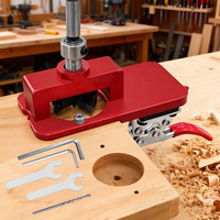 Woodworking Hole Drilling Guide Locator 35mm Hinge Boring Jig with Fixture Aluminum Plastic Hole Opener Template Door Cabinets