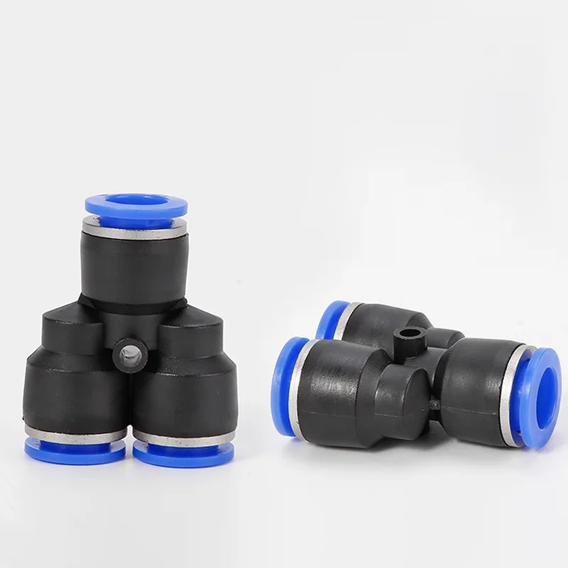 PY Three-way Plastic Pneumatic Connector Pipe Fitting Quick Push For Air Water Connecting PY4/6/8/10/12 Y Shape Hose Fittings