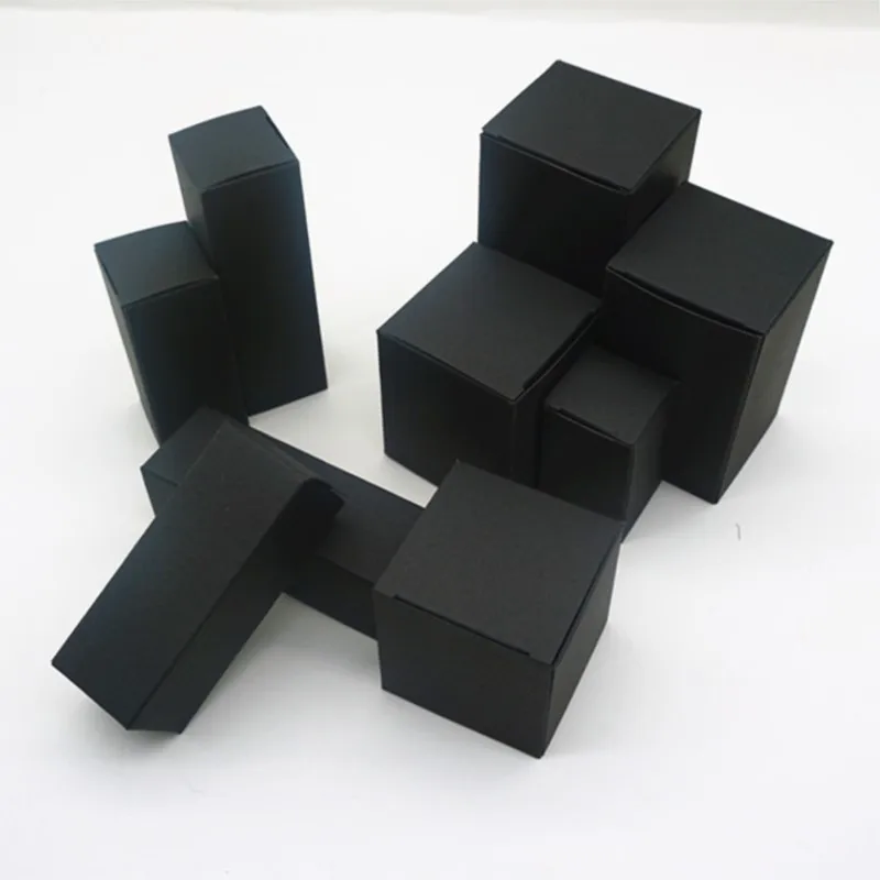 50pcs/lot 2x2 ~8x8 Kraft Paper white black Box Diy Lipstick Perfume Essential Oil Bottle Packaging Boxes Tube Package