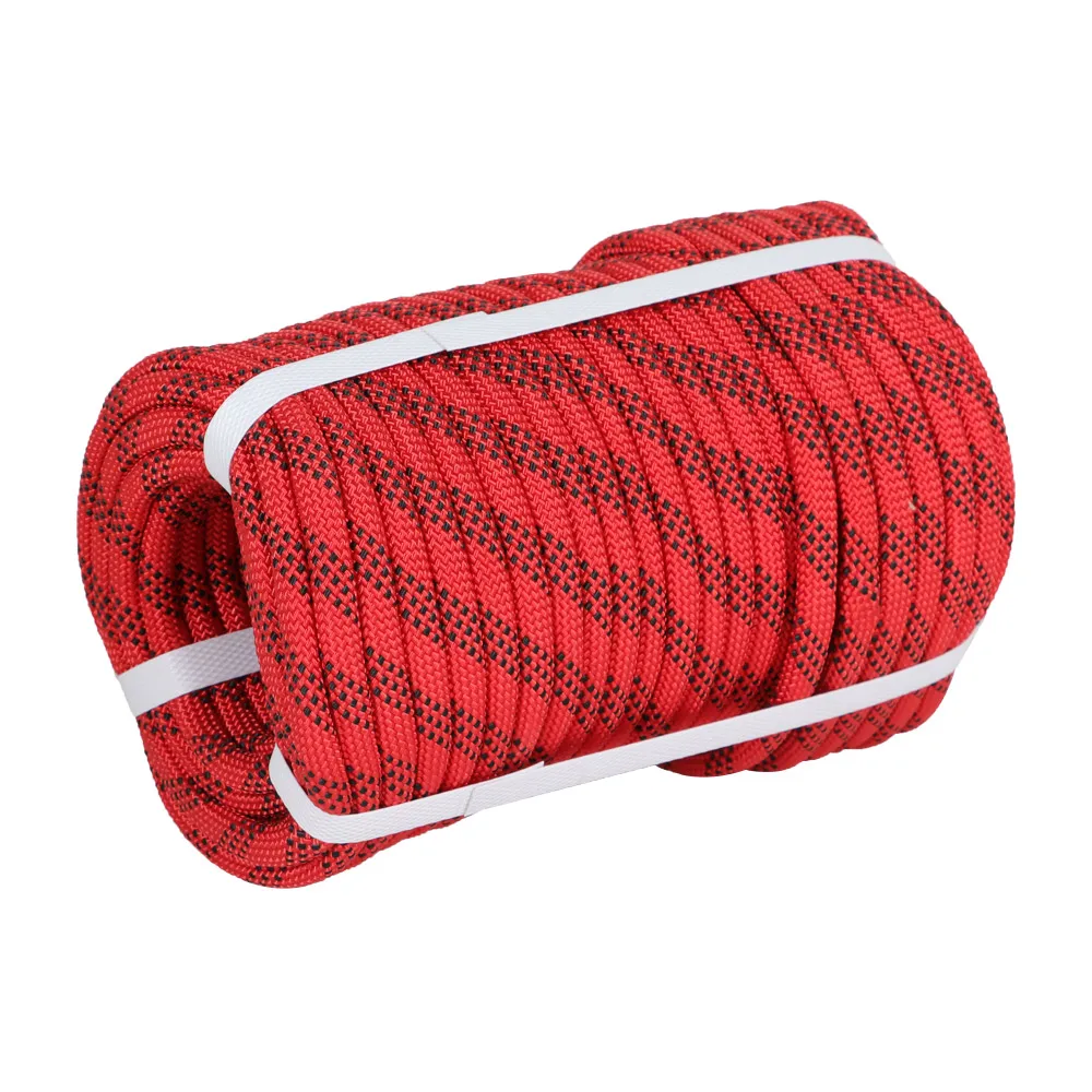 High Strength 3520lbs 3/8 Inch Polyester Rope 100Ft Red-Black-for Tree Climbing Rigging, Arborist