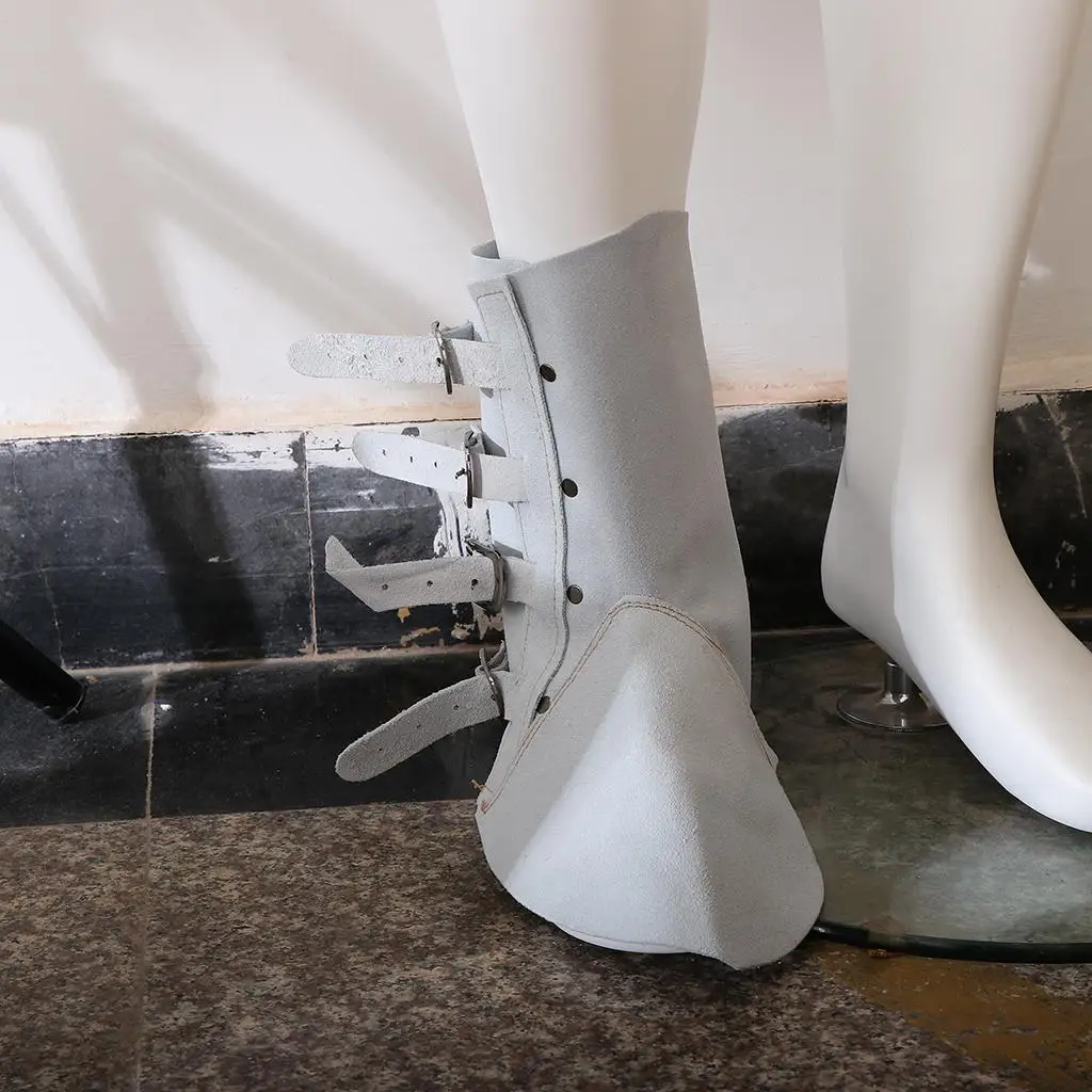 Cowhide Welder Shoe Cover Protector Sparkproof Leather Welding Spats for Grinding Work Adjustable Legging Heat Shield Boot Guard