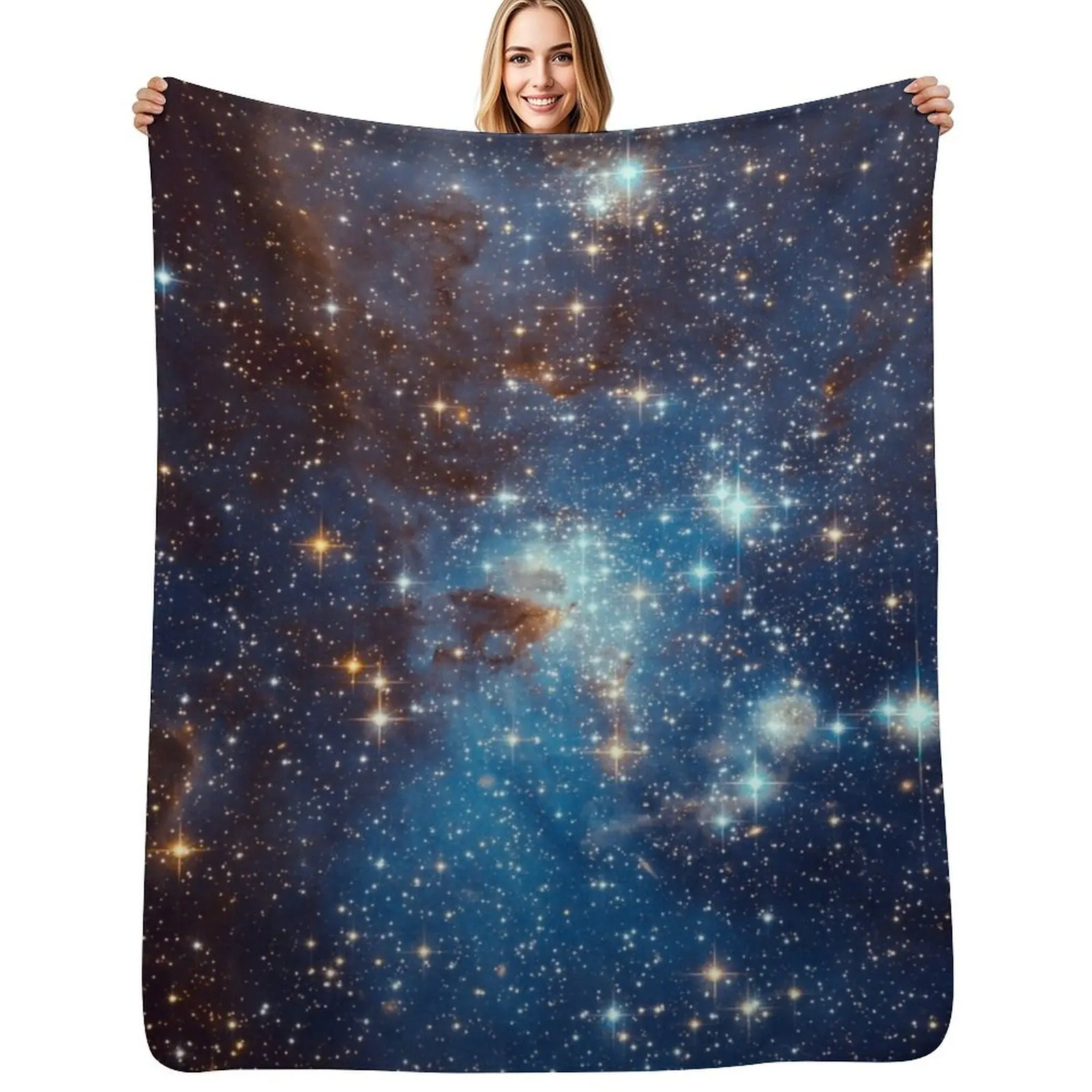 Blue Nebula Stars Space Throw Blanket for sofa Decorative Beds heavy to sleep Summer Beddings Moving Sleeping Bag Blankets