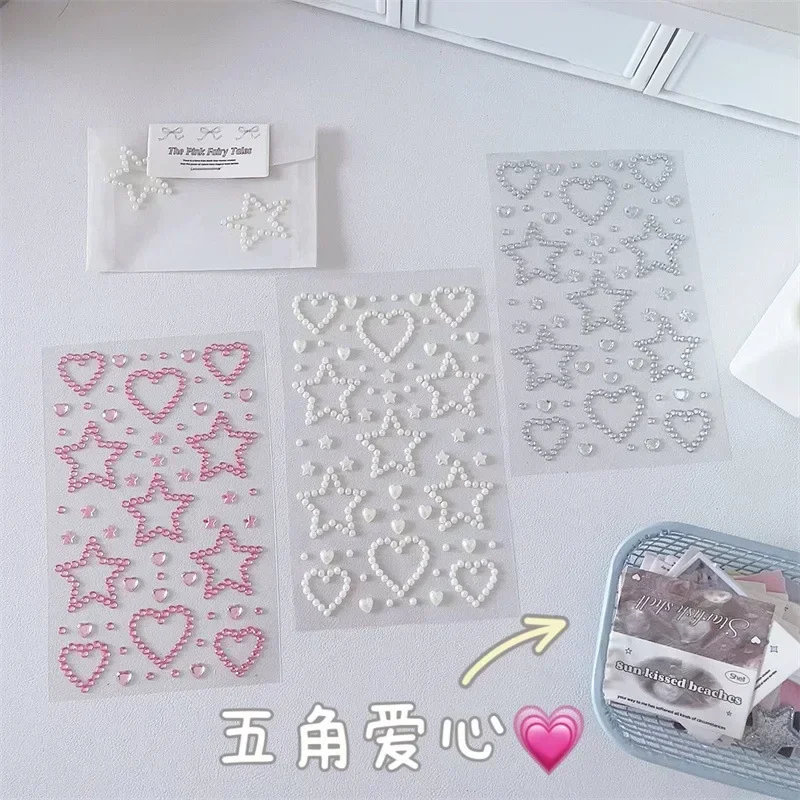 3D Star Heart Crystal Stickers Kids DIY Decoration Self Adhesive Jewelry Crafts Sparkly Rhinestone Stickers Girls Gifts