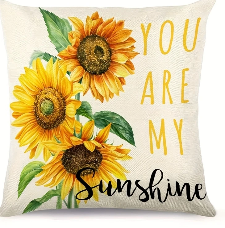 Summer Pillow Covers,Sunflower Gnomes Farmhouse Decorative Throw Covers,Cushion Pillow Casefor Sofa Without Insert