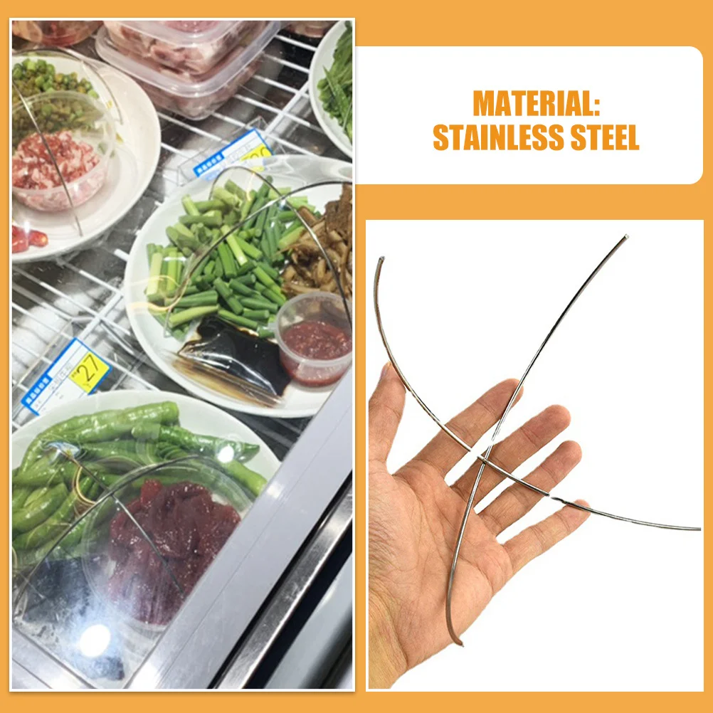 

5pcs Stainless Steel Film Wrap Holder Cross-Shaped Plastic Wrap Support Frame Kitchen Accessory For Food Plates Cling Film Rack