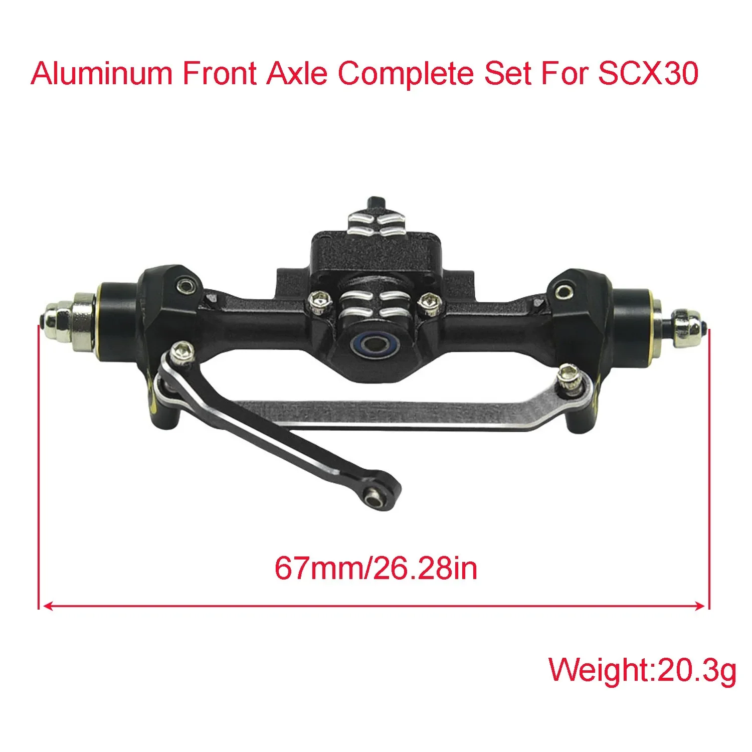 SCX30 Aluminum Front/Rear Axle with Brass Kunckles/Steering Link/Gear/Bearing/CVD Whole Set for SCX30 Cars Upgrade Parts