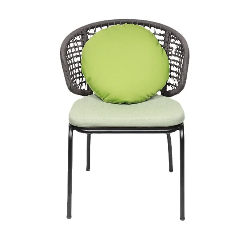 rattan chair, villa courtyard backrest mesh weaving, soft bag removable, outdoor rattan chair 5