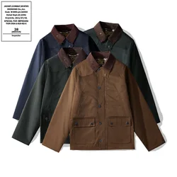 OKONKWO Hunting Gear Oil Wax Jacket With Cotton Windbreaker Reelin Waxed Classic Warm Blazer Outdoor Trekking Riding Camping Top