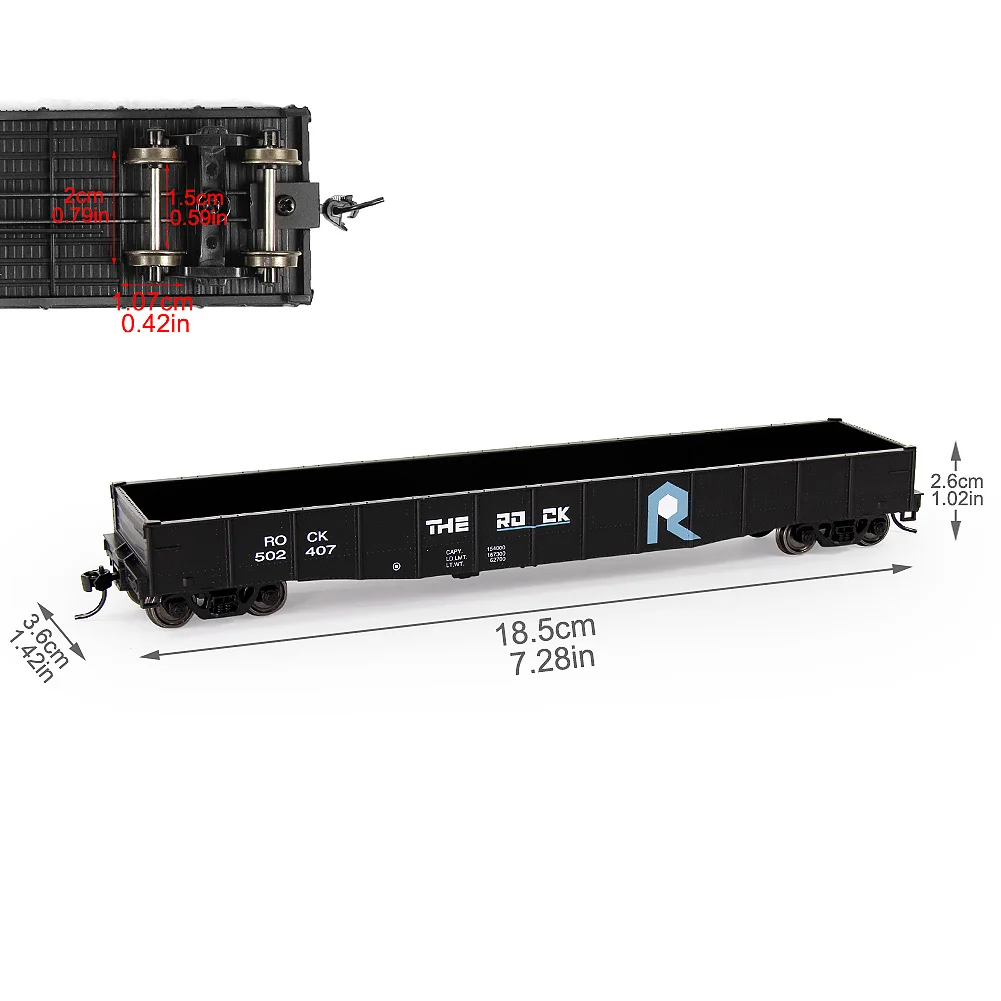 Evemodel HO Scale 1:87 53ft Low-side Gondola Car THE ROCK Railway Wagon C8743PHei