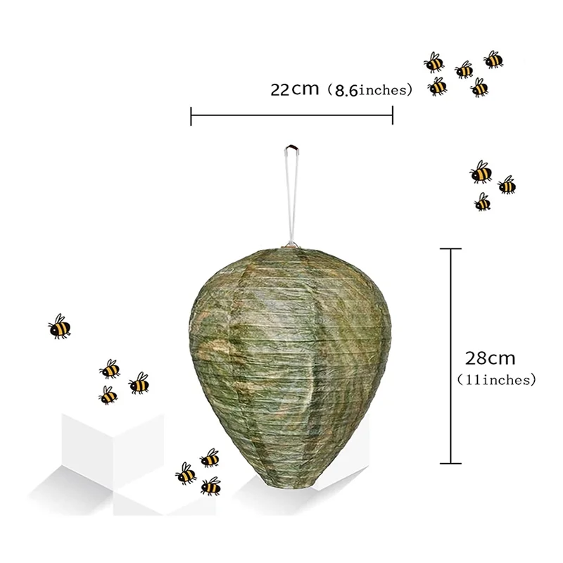 LICE-4 Pak Umpan Sarang Tawon, Perangkap Tawon Pengusir Tawon Gantung Ramah Lingkungan, Perangkap Sarang Tawon Palsu Alami Tawon Bebas Lebah Mudah Digunakan