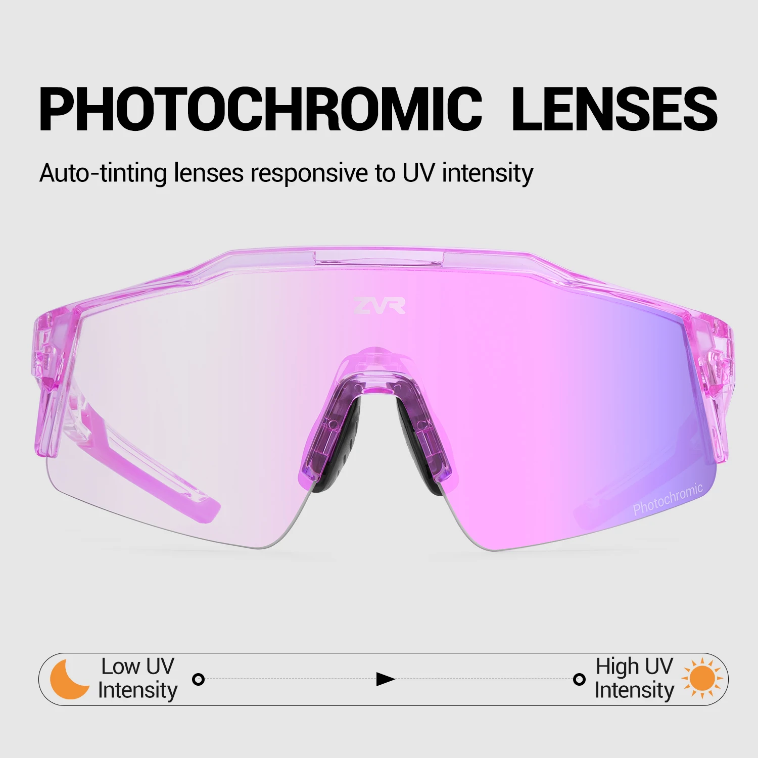 ZVR Photochromic Cycling Glasses UV400 Sunglasses Outdoor Sport Bicycle Eyewear MTB Racing Lightweight Flexible Goggles