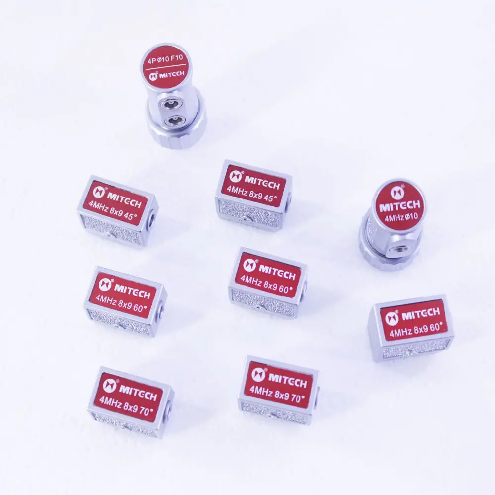 

Mitech Dual Single Probe Transducer 2MHz 4MHz 8x9 20x22 MFD350B MFD500B MFD660C MFD800C 45 60 70 Degree Angle Beam 1-Year