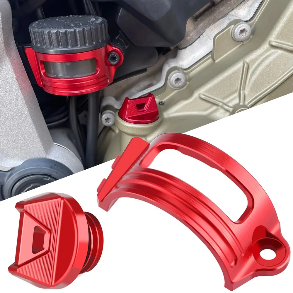 Motorcycle Brake Fluid Oil Reservoir Cover Guard Protection For Ducati Multistrada V4 V4S Sport 2021-2024 Engine Oil Filler Cap