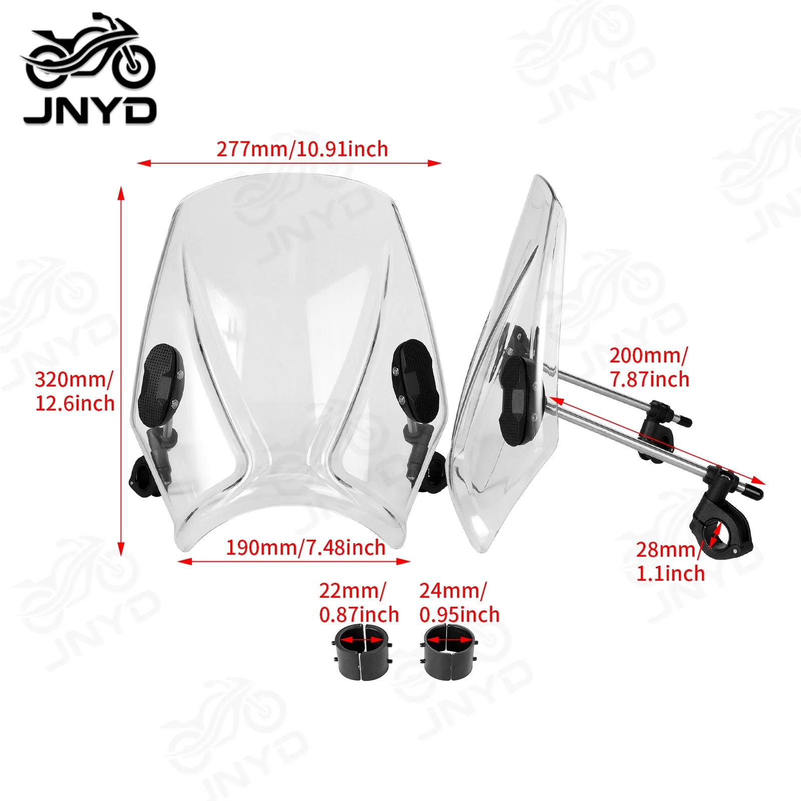 JNYD Motorcycle Adjustable Windscreen Windshield Universal Wind Deflector For Honda CL500 CL300 Motocross Accessories