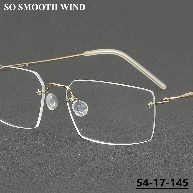 

Square Frameless Titanium Glasses Frame Men Women Ultralight Eyeglasses Screwless Luxury Spectacles Denmark Brand Design Eyewear