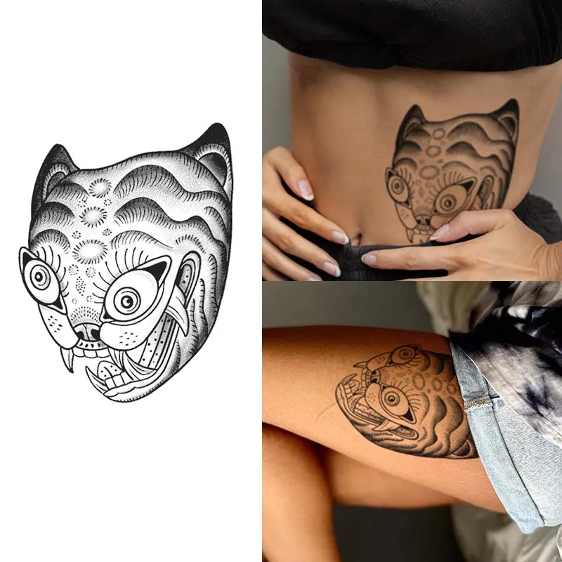 Lasting 15 Days Temporary Tattoo Sticker Waterproof Non-Reflective Monster Pattern Sticker Body Art Fake Tattoo for Girls