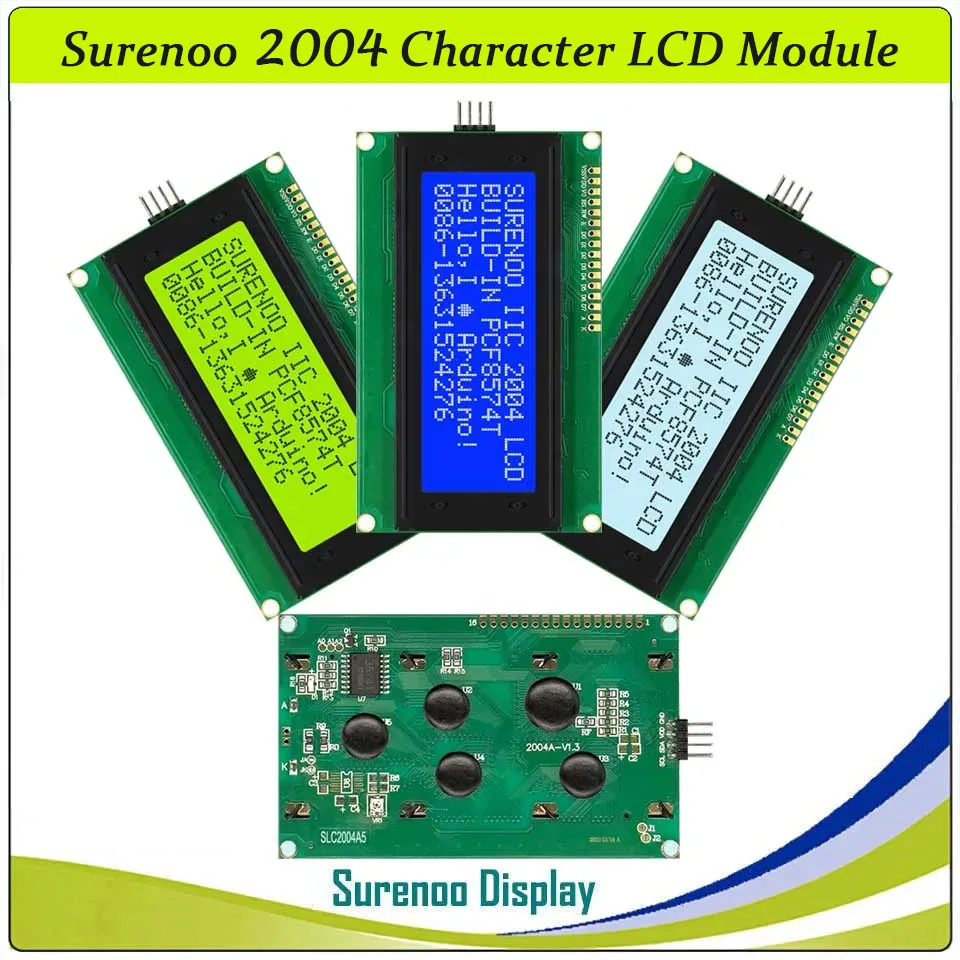 Surenoo 204 20X4 2004 Parallel Serial IIC I2C PCF8574T English-Japanese Character LCD Module Display Screen LCM for Ardui