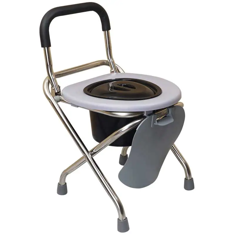 Stainless Steel Portable Toilet Stool  Foldable Seat for Seniors  Pregnant Women\'s Commode Splash-Proof Travel Restroom Seat