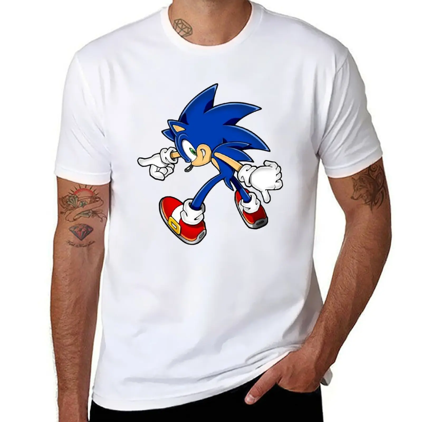 

Sonic T-Shirt summer 2025 Funny t-shirt fitted t shirts for men