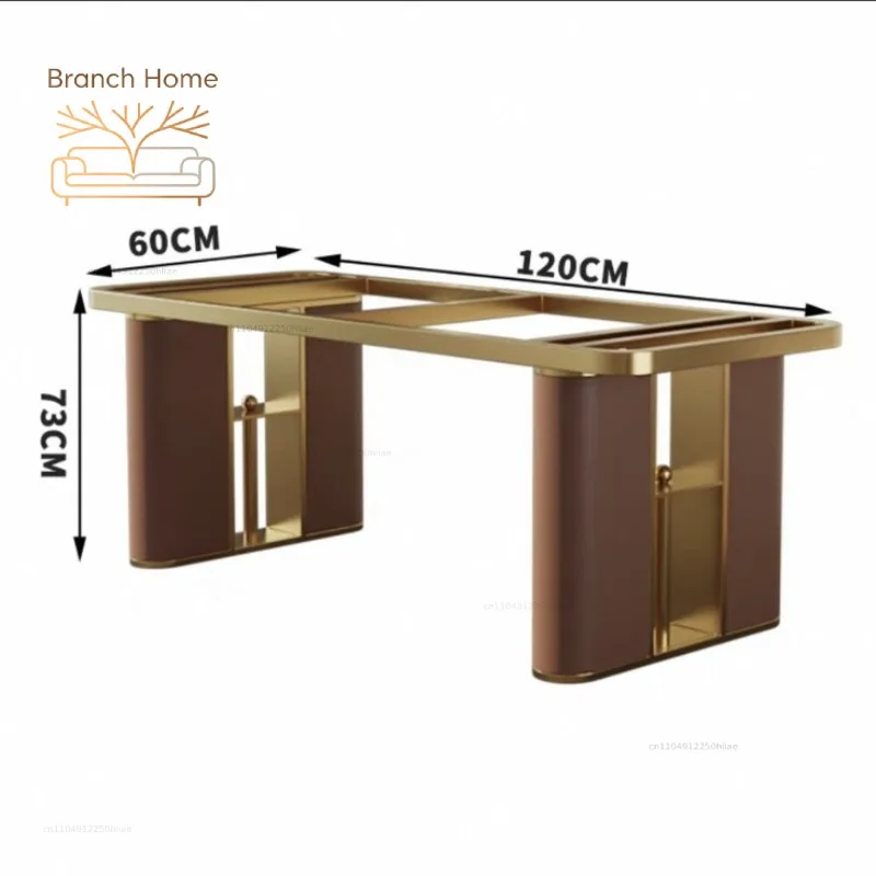 Light luxury marble rock slab table foot high-grade wrought iron table leg bracket stainless steel leather luxury stone rock sla