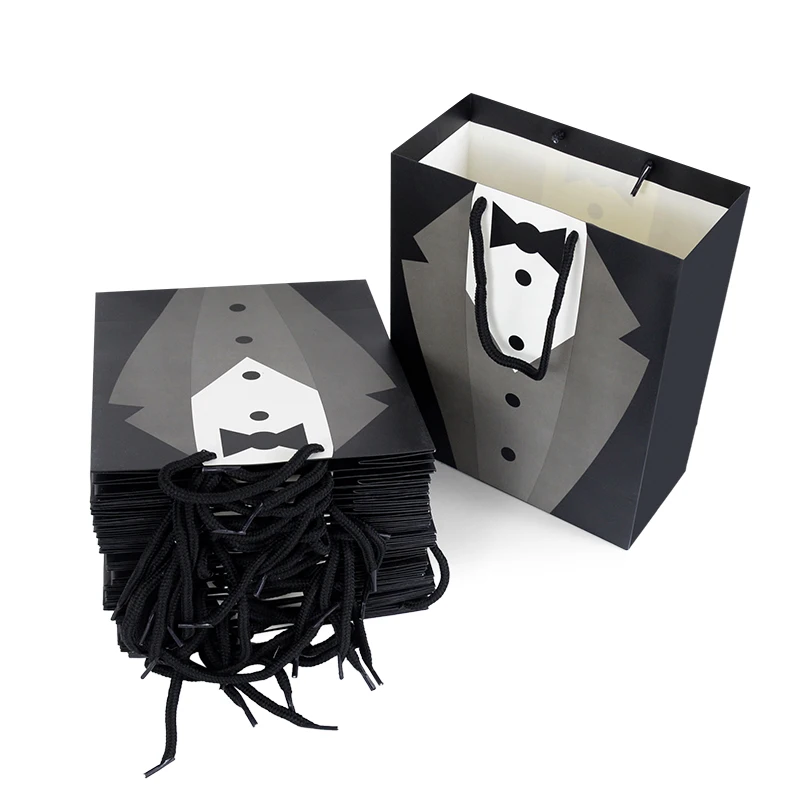 5 stücke hochzeits geschenk beutel kreatives bräutigam tuxedo papier mit griff box vater geburtstags geschenk verpackung souvenirs party dekoration