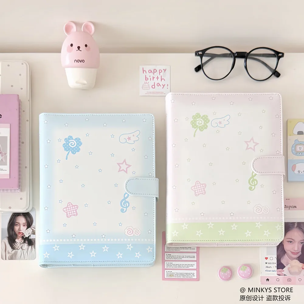 MINKYS Oryginalny Projekt Różowo-Niebieskie Anielskie Skrzydła Gwiazda PU A5 Album na Karty Kpop, Kolekcjonerski Album na Zdjęcia Idolów, Album na Karty Fotograficzne — zdjęcie produktu 7
