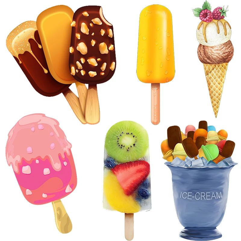 Three Ratels CP23 Cool summer ice cream ice cream dessert shop PVC sticker refrigerator decal