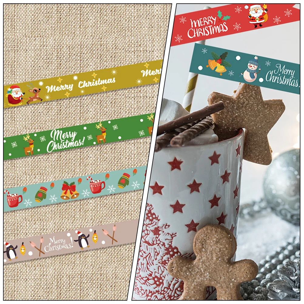 

1Set Christmas Stickers Xmas Themed Decorative Decals for Party Straw Scrapbook DIY Crafts Christmas Sticker Xmas Straw Sticker