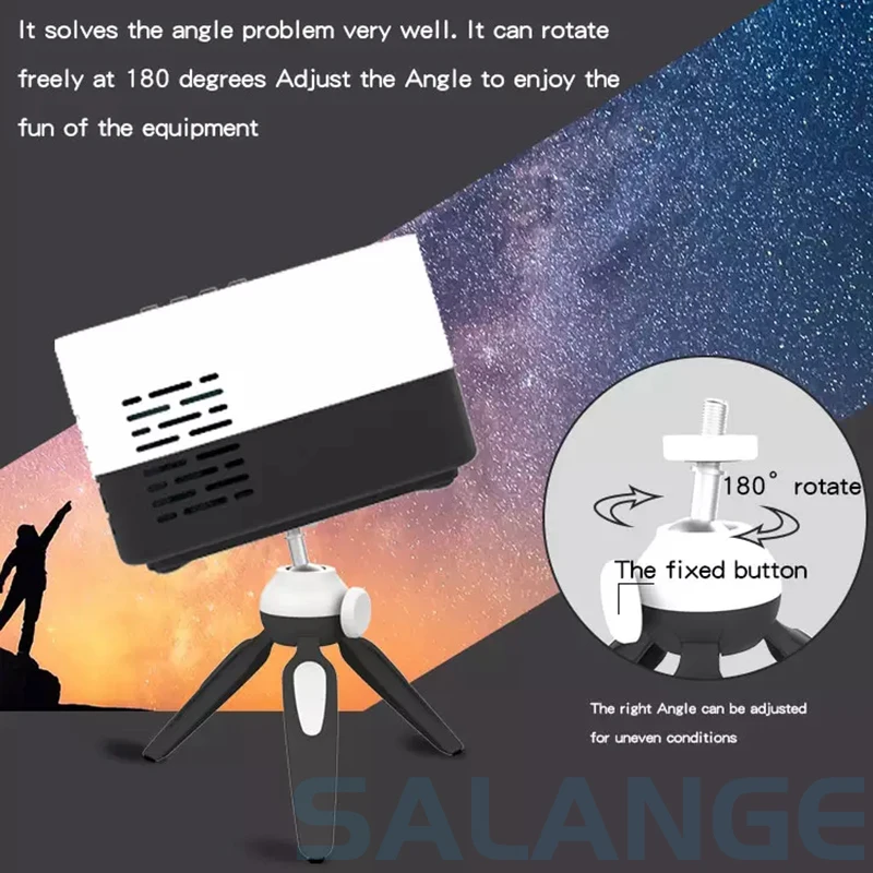 프로젝터 카메라 용 Salange 미니 삼각대 삼성 화웨이 Xiaomi 비디오 비머 스마트 폰 브래킷 용 유연한 미니 클립 스탠드