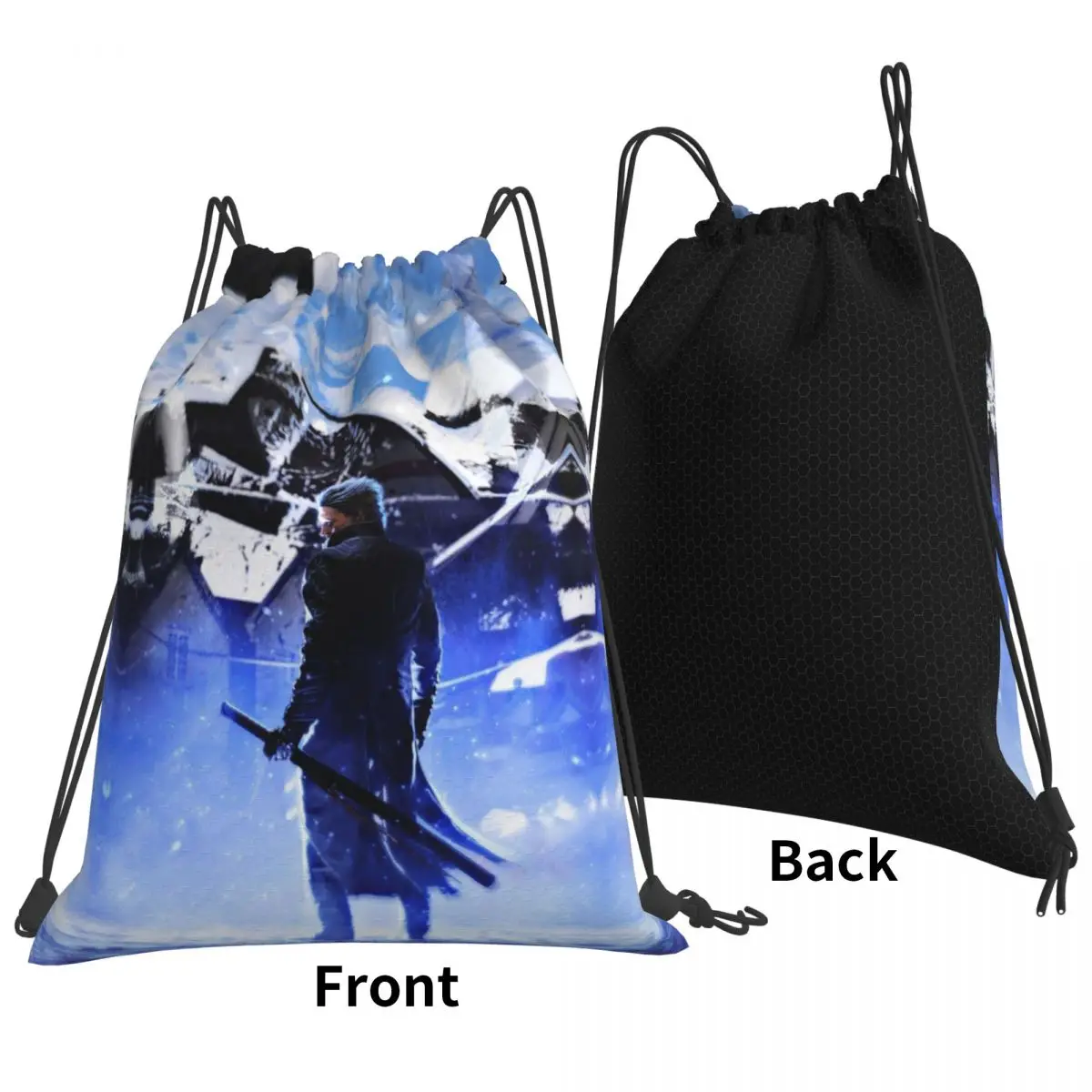 Vergil From The Devil May Cry Seri Backpacks Fashion Drawstring Bags Storage Bag Book Bags for Man Woman School