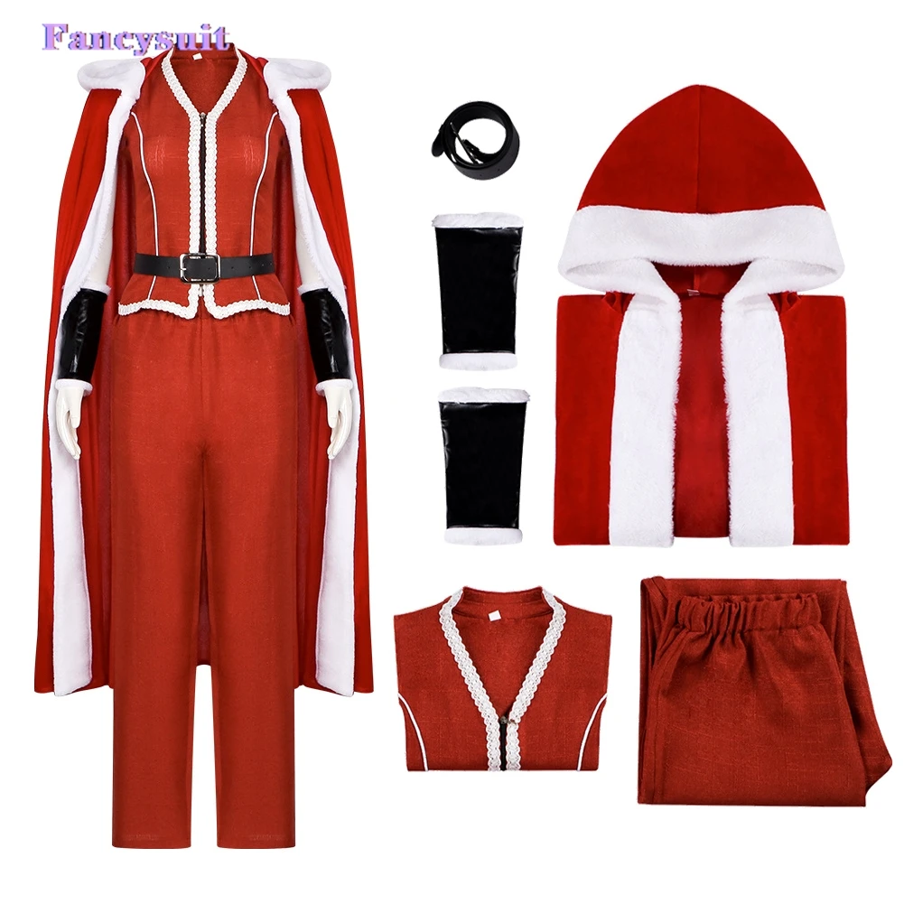 2026 Movie Night Of Violent Cosplay Mrs. Claus Clothing Women Party Disguise Roleplay Outfits Suit Halloween Costume Carnival
