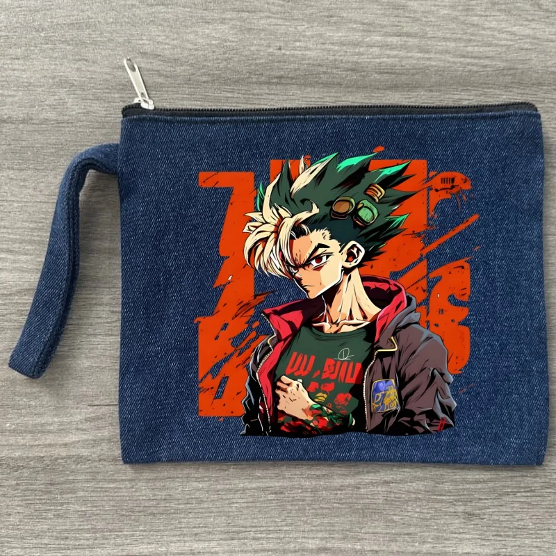 

Сумка Dr Stone в стиле аниме, косметичка, модная джинсовая сумка для хранения косметики, холщовая сумка, экологически чистый женский кошелек для покупок