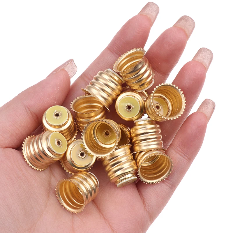 10Pieces High Quality Universal Gold E14 Brass Lacy Lamp Holder Light Beads Base Screw Type Bulb Cover DIY Lighting Accessroies