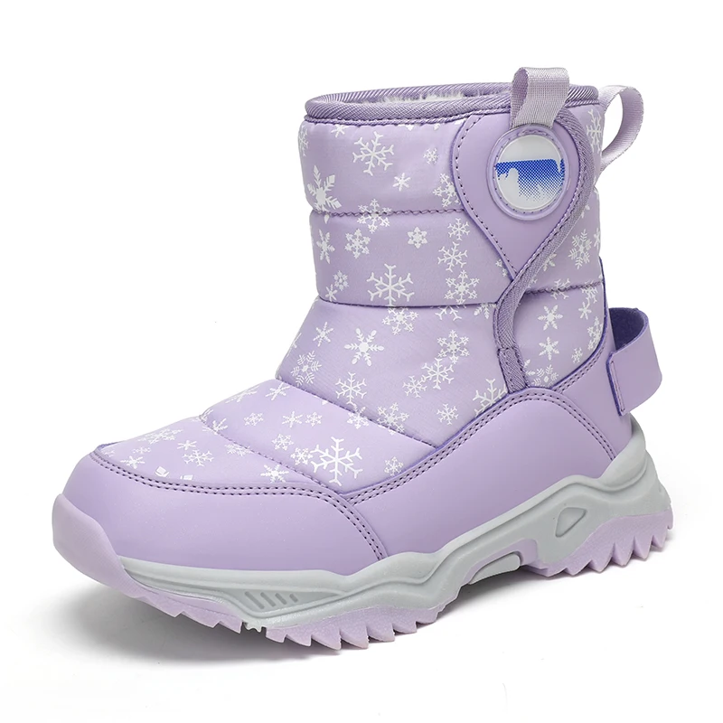 Boys Girls Snow Boots Big Kids Snow Boots Mid Calf Snow Boots Waterproof Slip Resistant Outdoor Boots Winter Boots Cold-weather