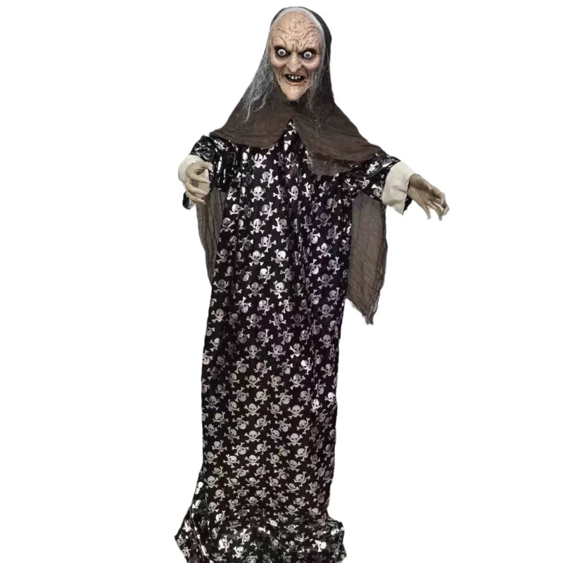 

Large head witch human body induction Halloween party funny garden decoration scene layout props
