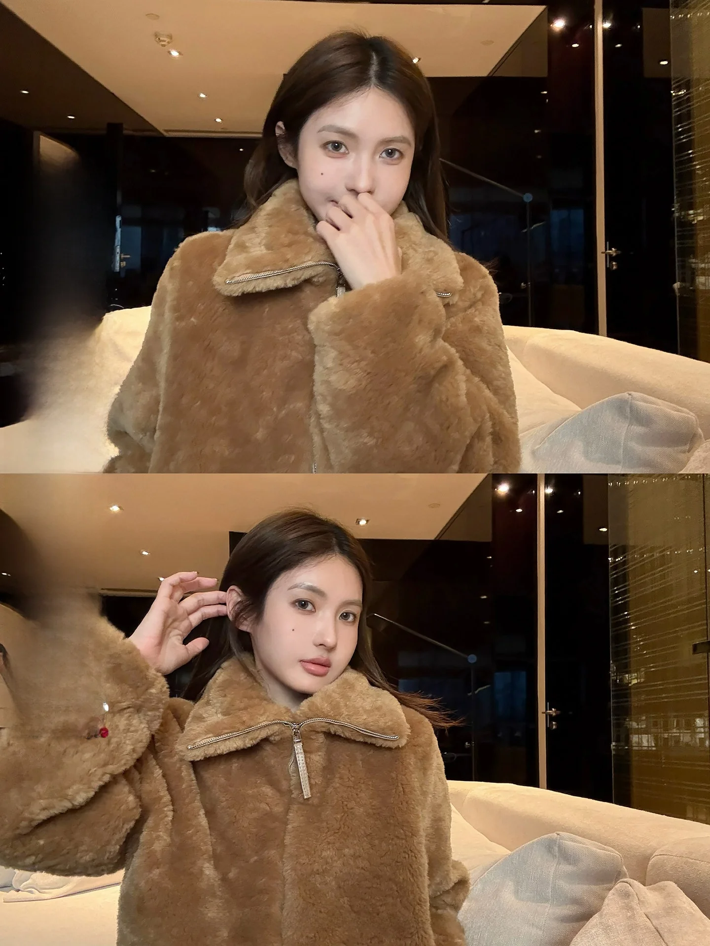 

Ningi Long Sve Jaet из искусственного меха, женская повседневная свободная теплая верхняя одежда с двойной молнией, защита окружающей среды, осень-зима...