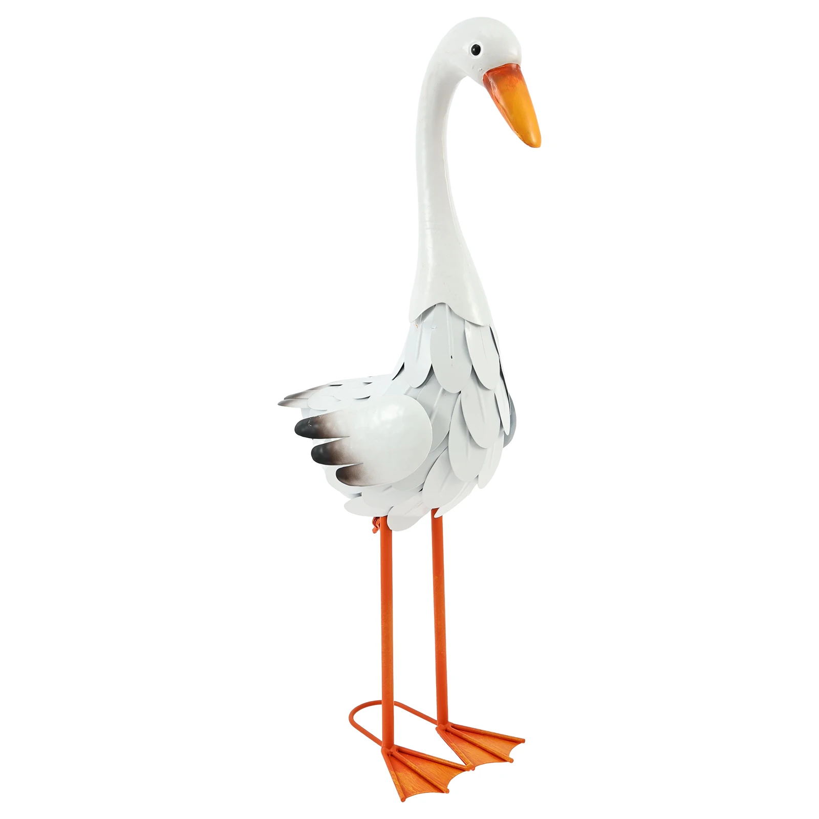 18/24 Inch Goose Statue Decor Weather Proof Goose Sculpture Rust Resistant Metal Porch Geese Statue with Stable Base for Garden