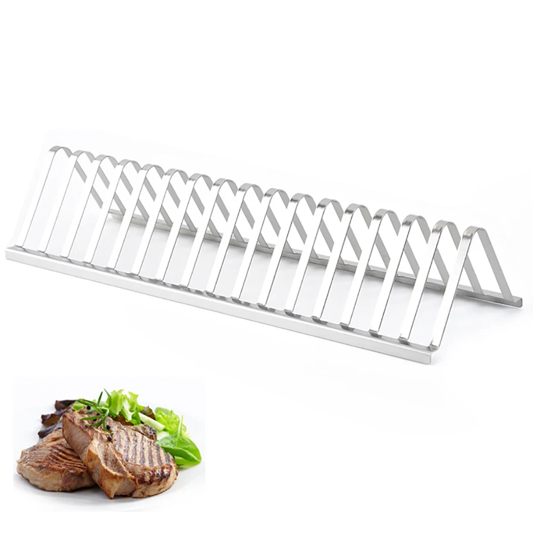 Stainless Steel Barbecue Meat Rib Rack Roasting Stand Outdoor BBQ Accessories For Picnic Camping Barbecue Roasting Stand New