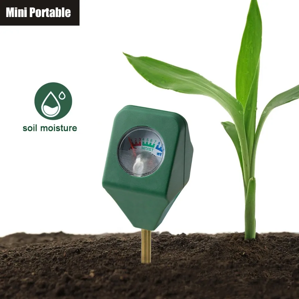 Green Soil Moisture Meter ABS and Metal Single Probe Plant Water Monitor Battery-Free Portable Acidity Alkalinity Test Tool