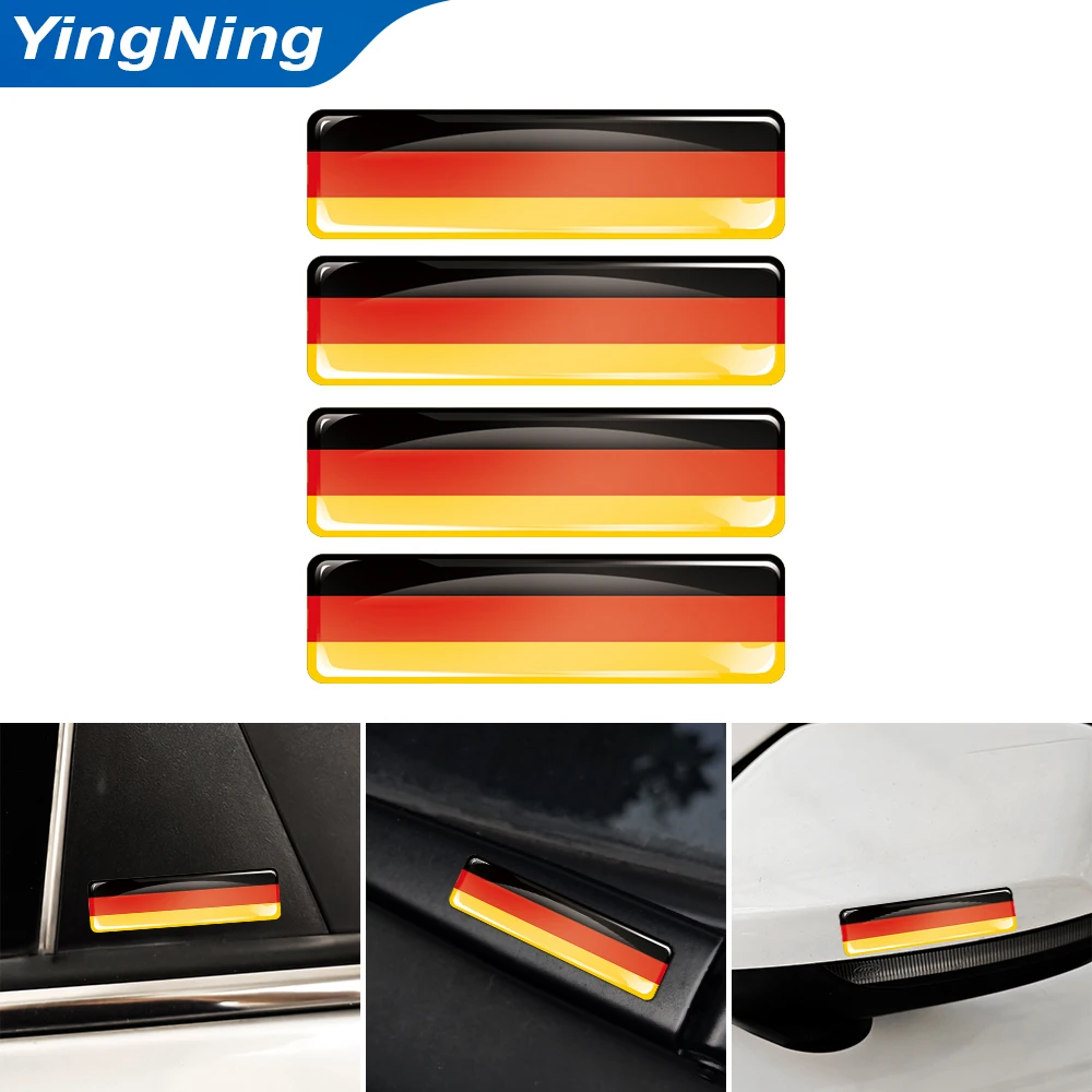 

4PCS 3D Epoxy Germany Flag Car Sticker German National Flag Emblem Badge Decal for BMW Mercedes Audi VW Door Side Fender Decor