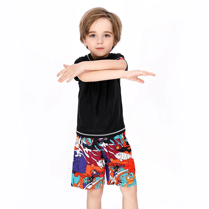 Children\'s Swimsuit Rashguard T-Shirt Swim Trunks Baby Toddler Bathing Suit for Boy Girls Vocation Beach Pool Sunscreen Clothes