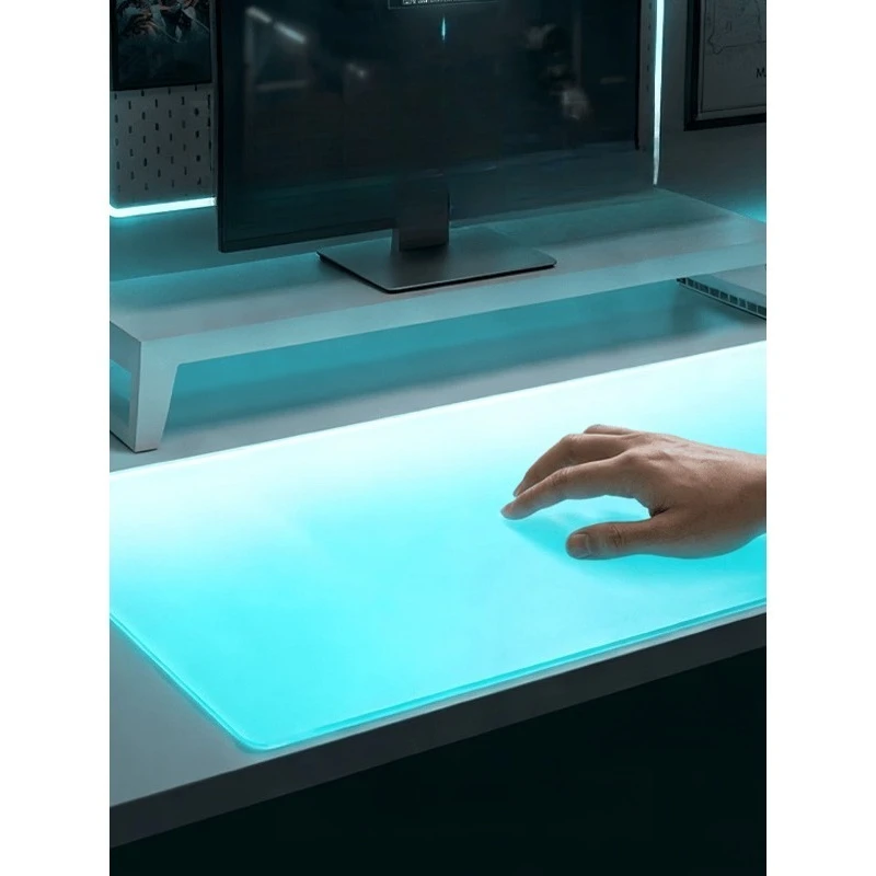 Luminous mouse pad, glass Shenguang synchronous computer notebook luminous glass pad