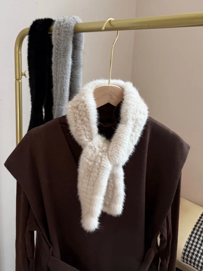 ele-double-sided-mink-fur-scarf-korean-sle-small-woven-stripes-warmth-for-autumn-and-winter-versatile-simple-design