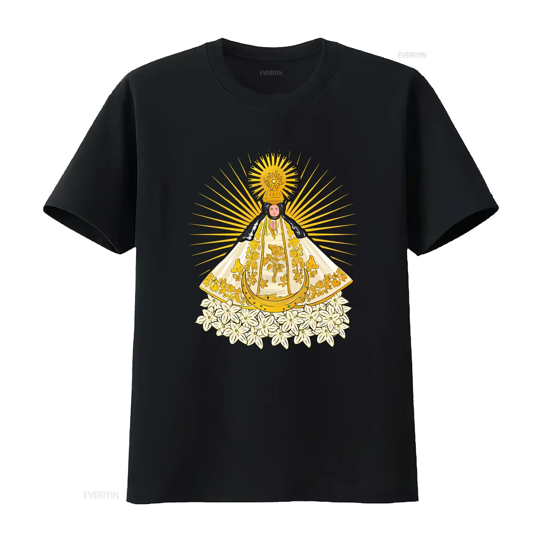 NUEVA LIMITADA México Virgen De Juquila Oaxaca Camiseta vintage Lavado ropa de diseñador Suave Cómodo Versátil Unisex Casual