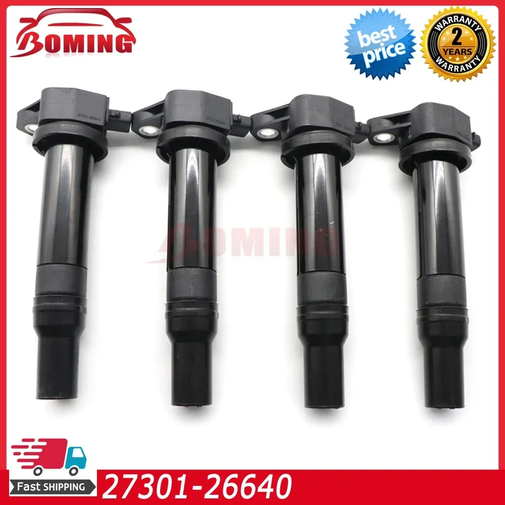 27301-26640 4pcs Ignition Coil For Hyundai Accent Kia Rio Rio5 Rondo Dodge Attitude 1.6L 2.6L L4 2006-2011 5C1586 High Quality