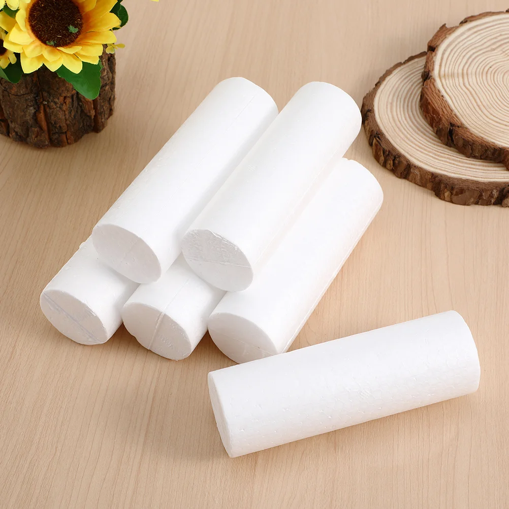 

8pcs Foam Cylinders 15Cm Polystyrene Craft Supplies For Diy Projects Christmas Decor Party Backdrops Floral Arrangements